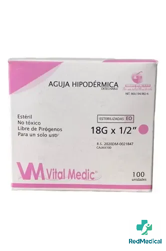 AGUJA HIPODERMICA ESTERIL 18G X 1/2