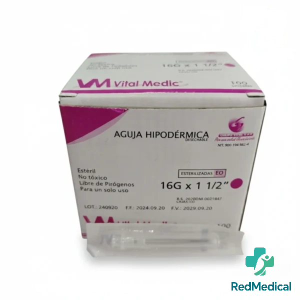 AGUJA HIPODERMICA ESTERIL 16GX1 1/2