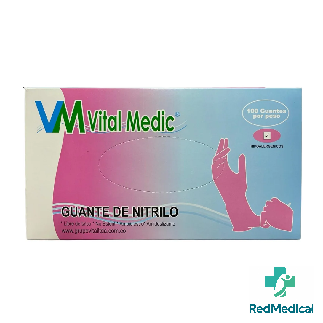 Guantes de Nitrilo Rosado Talla M