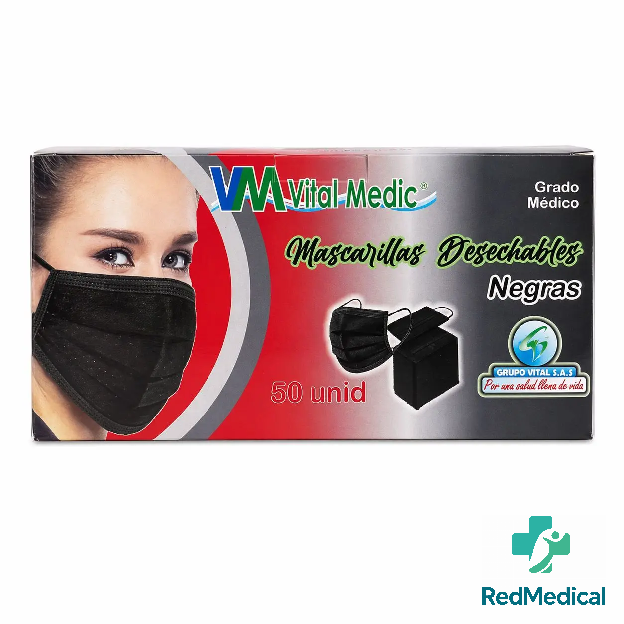 TAPABOCAS NEGRO X 50 EMPAQUE INDIVIDUAL