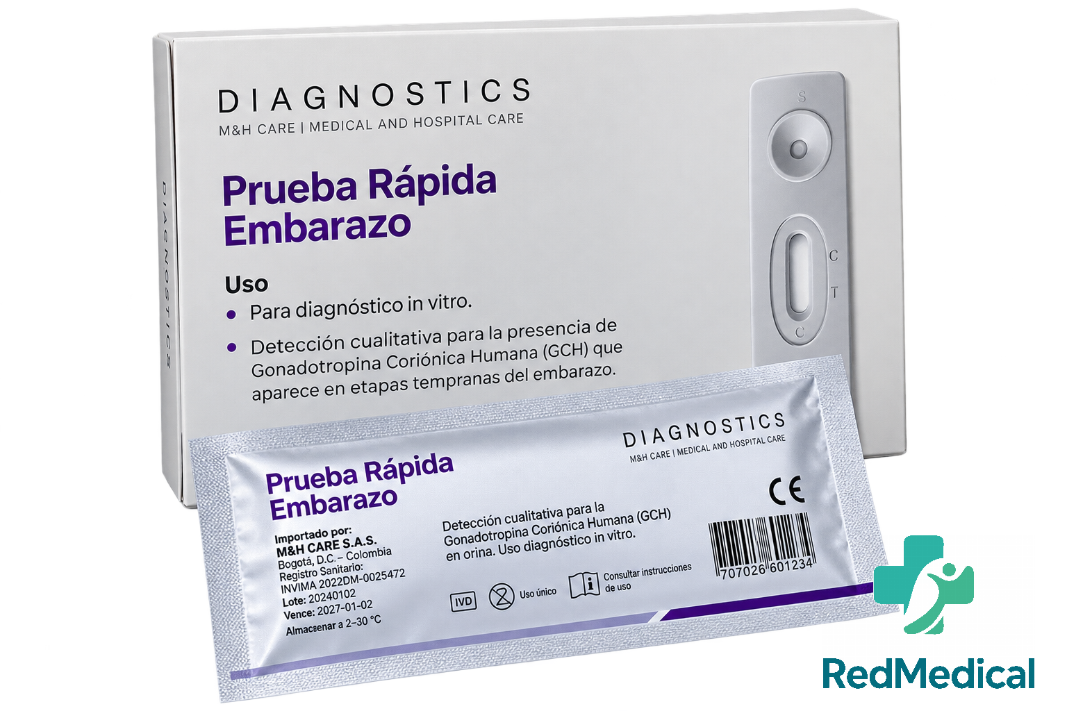 PRUEBAS EMBARAZO CASETE SOBRE X 1