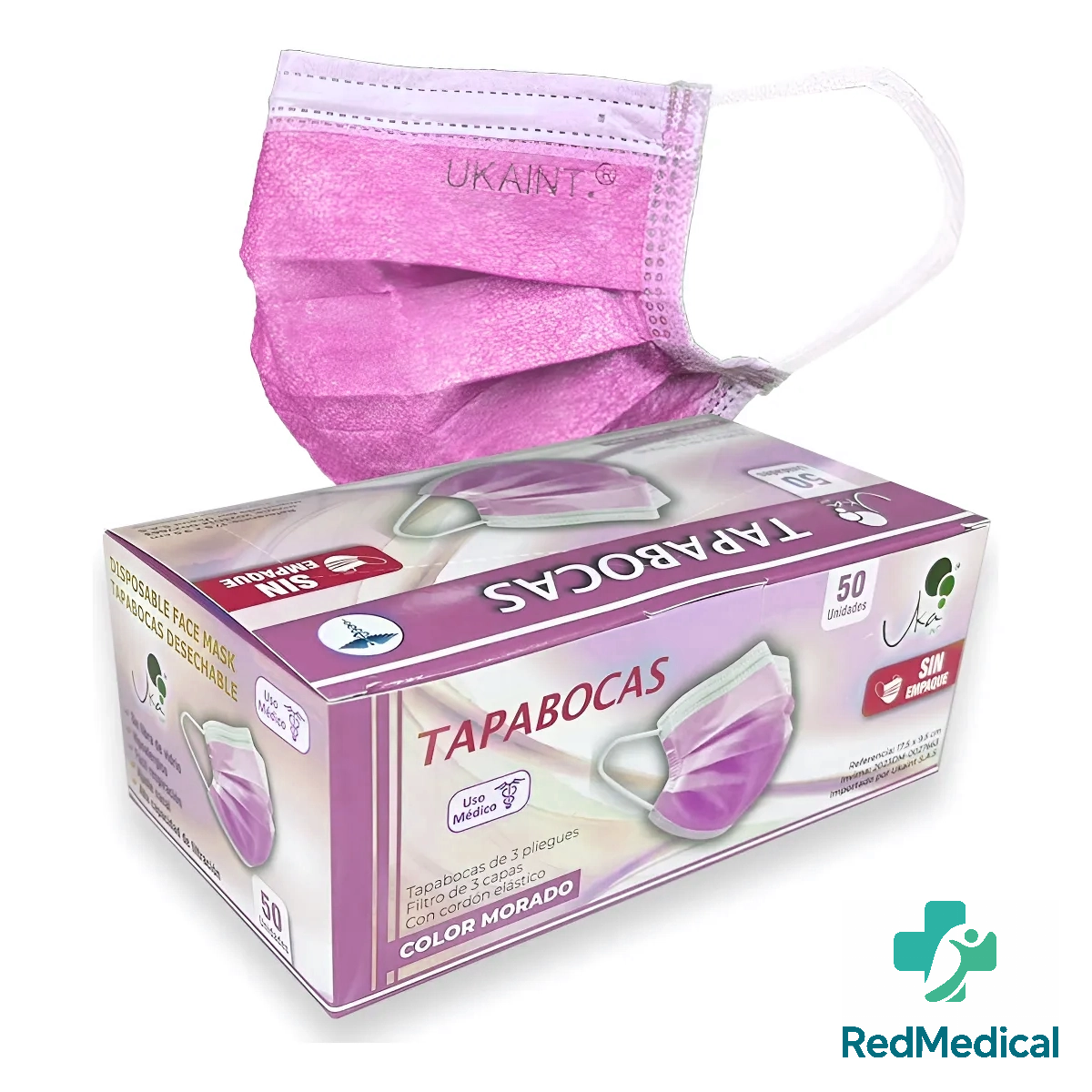 TAPABOCAS ROSADO X 50 EMPAQUE INDIVIDUAL