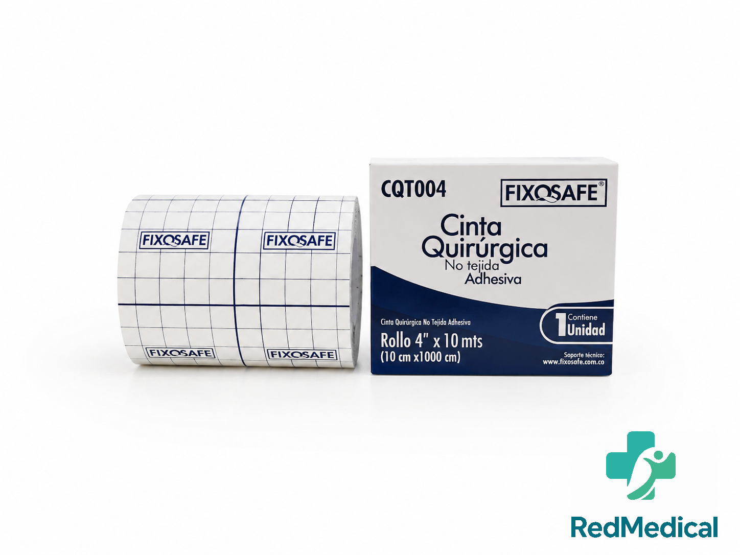 CINTA NO TEJIDA ADHESIVA FIXOSAFE ROLLO 4*10MTS