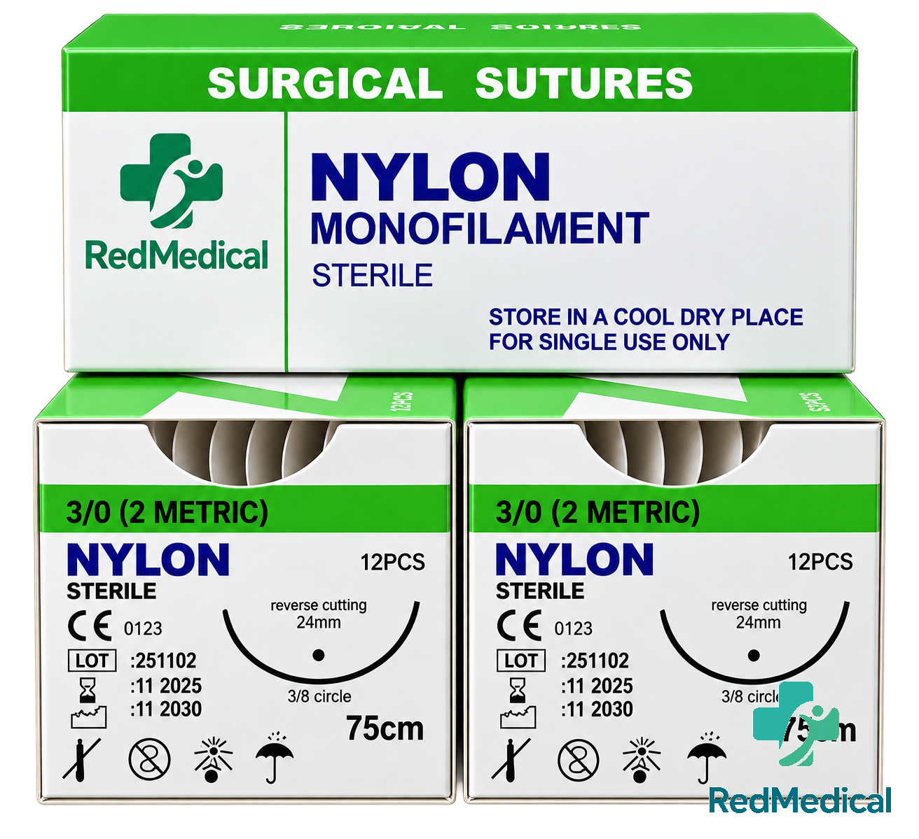 SUTURA NYLON 3-0 (USO VETERINARIO)