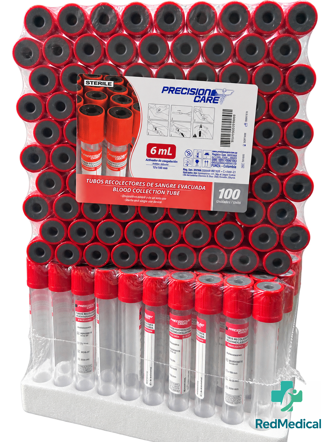 TUBO TAPA ROJA 6ML