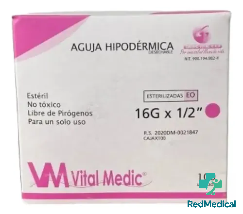 AGUJA HIPODERMICA ESTERIL 16 X 1/2